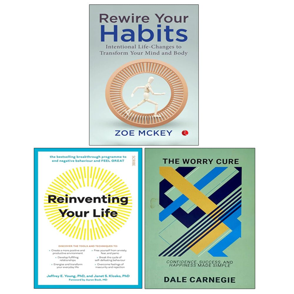 Rewire Your Habits, Reinventing Your Life, The Worry Cure 3 Books Collection Set - skihosevxRewire Your Habits, Reinventing Your Life, The Worry Cure 3 Books Collection SetRupa Publications/Scribe UKskihosevxskihosevxVRT26865Rupa Publications/Scribe UK