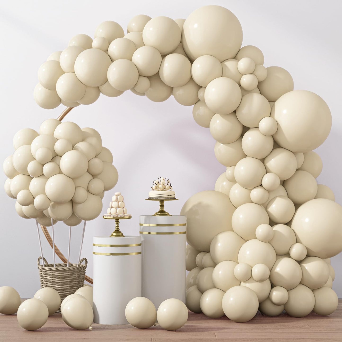 RUBFAC 129pcs Sand White Cream Balloons Different Sizes 18 12 10 5 Inches, Beige Latex Balloon Garland Arch for Birthday Engagement Party Wedding Anniversary Baby Shower Decoration - skihosevxRUBFAC 129pcs Sand White Cream Balloons Different Sizes 18 12 10 5 Inches, Beige Latex Balloon Garland Arch for Birthday Engagement Party Wedding Anniversary Baby Shower DecorationskihosevxskihosevxB0BZ3LL1S4