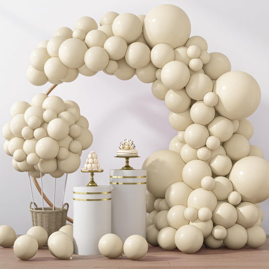 RUBFAC 129pcs Sand White Cream Balloons Different Sizes 18 12 10 5 Inches, Beige Latex Balloon Garland Arch for Birthday Engagement Party Wedding Anniversary Baby Shower Decoration - skihosevxRUBFAC 129pcs Sand White Cream Balloons Different Sizes 18 12 10 5 Inches, Beige Latex Balloon Garland Arch for Birthday Engagement Party Wedding Anniversary Baby Shower DecorationskihosevxskihosevxB0BZ3LL1S4
