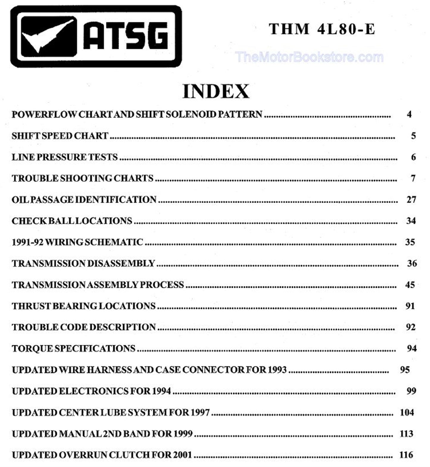 GM THM 4L80-E Transmission Rebuild / Repair Manual 1991 & Up