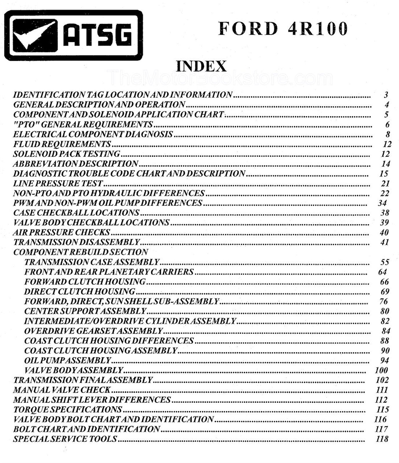 Ford Trucks 4R100 Transmission Rebuild / Repair Manual
