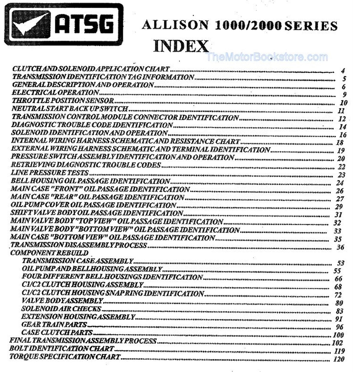 Allison 1000 / 2000 Transmission Repair Manual 2000 - Current