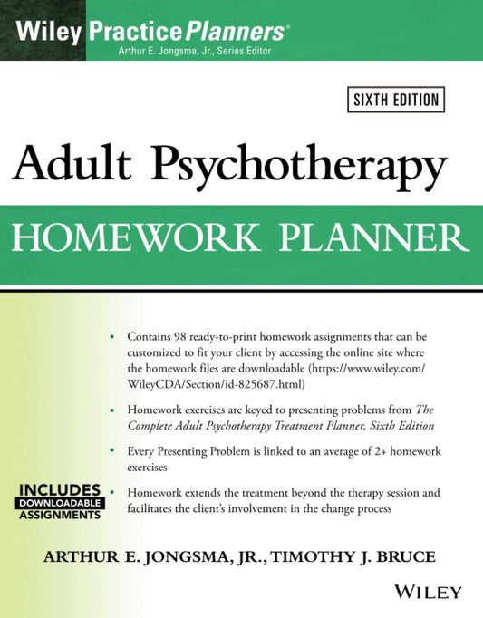 skihosevx: Adult psychotherapy homework planner (6th ed.) by Arthur Jongsma, Timothy Bruce - skihosevxskihosevx: Adult psychotherapy homework planner (6th ed.) by Arthur Jongsma, Timothy BruceE-booksskihosevxskihosevx978-1119840848E-books