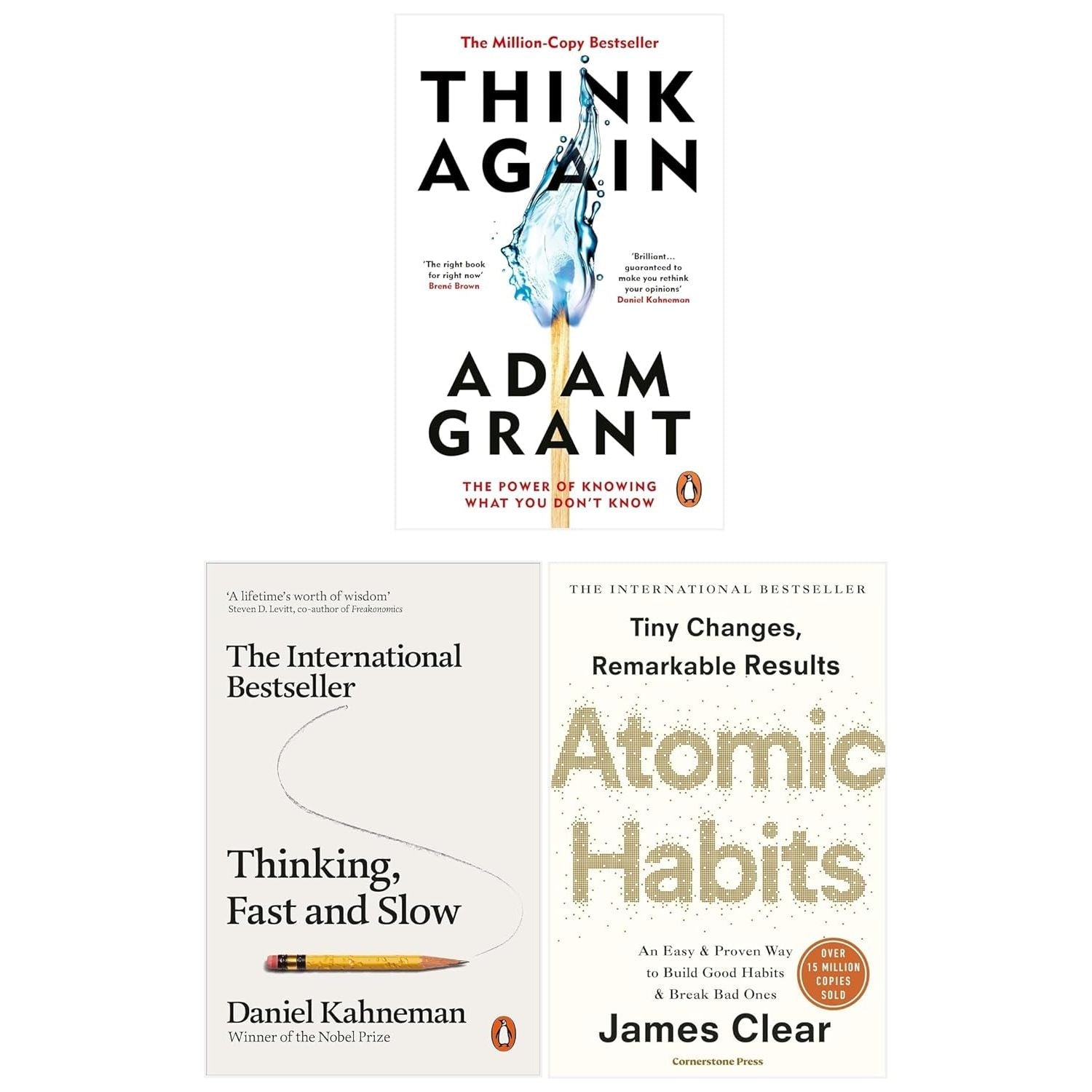 Think Again, Atomic Habits and Thinking and Fast and Slow 3 Books Collection Set - skihosevxThink Again, Atomic Habits and Thinking and Fast and Slow 3 Books Collection SetWH Allen/Random House Business/PenguinskihosevxskihosevxVRT26946WH Allen/Random House Business/Penguin