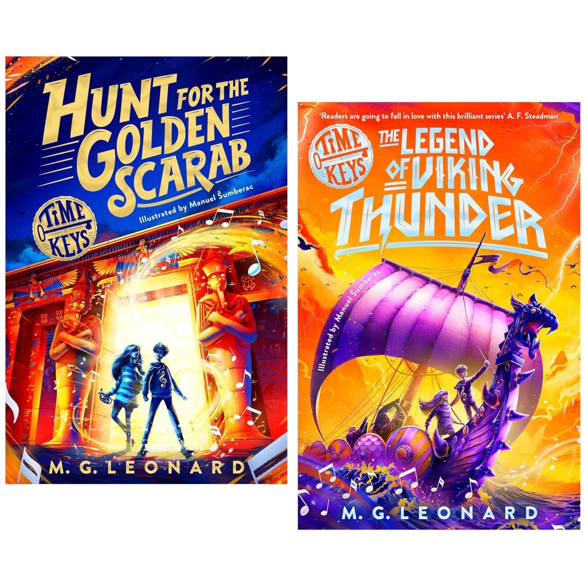Time Keys Series by M. G. Leonard Illustrated 2 Books Collection Set (Hunt for the Golden Scarab & The Legend of Viking Thunder) - skihosevxTime Keys Series by M. G. Leonard Illustrated 2 Books Collection Set (Hunt for the Golden Scarab & The Legend of Viking Thunder)Macmillan UKskihosevxskihosevxPLD24033Macmillan UK